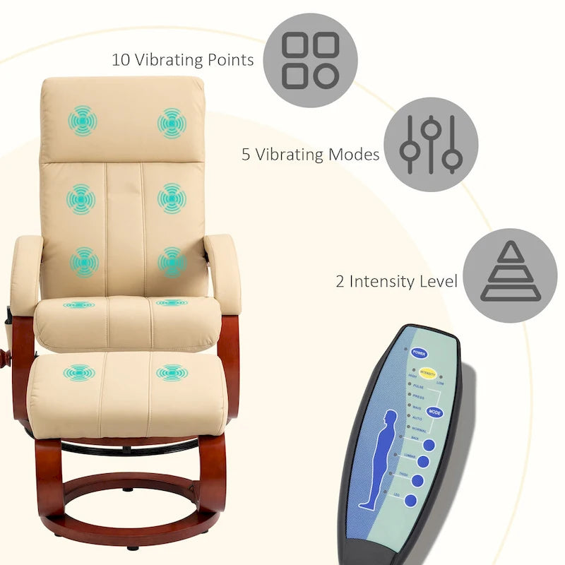 Modern 26 High Back Swivel Recliner Chair with Remote Control