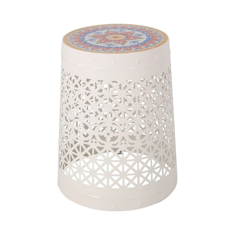 Lace Cut Metal Side Table