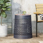 Lace Cut Metal Side Table