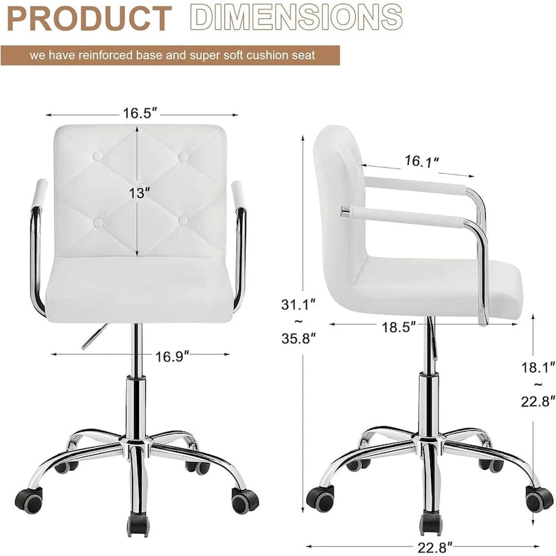 Home Office Desk Chairs 360 Swivel Height-Adjustable Accent Chair