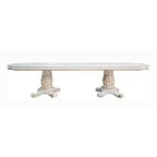 Dining Table, Double Pedestal, 84-120 Inch Antique Pearl White