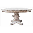 Dining Table, Double Pedestal, 84-120 Inch Antique Pearl White