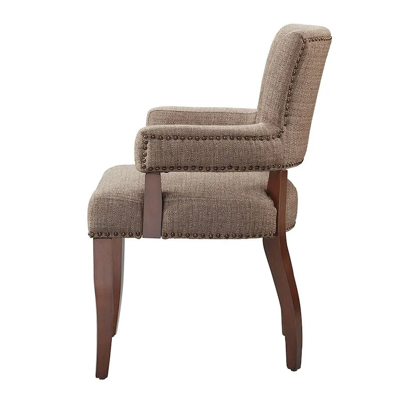 Arm Dining Chair 1 Piece, Silver Nailhead trim Dining Room Chairs