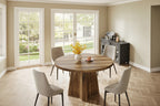 Round Dining Table for 4-6 People, 47-Inch Farmhouse Kitchen Table