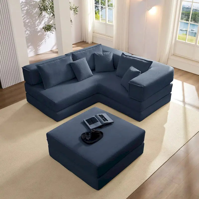 118.2 Oversized Upholstered Sectional Sofa, DIY Corduroy Sofa