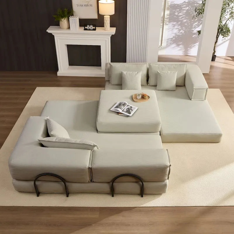 118.2 Oversized Upholstered Sectional Sofa, DIY Corduroy Sofa