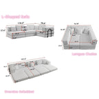 118.2 Oversized Upholstered Sectional Sofa, DIY Corduroy Sofa