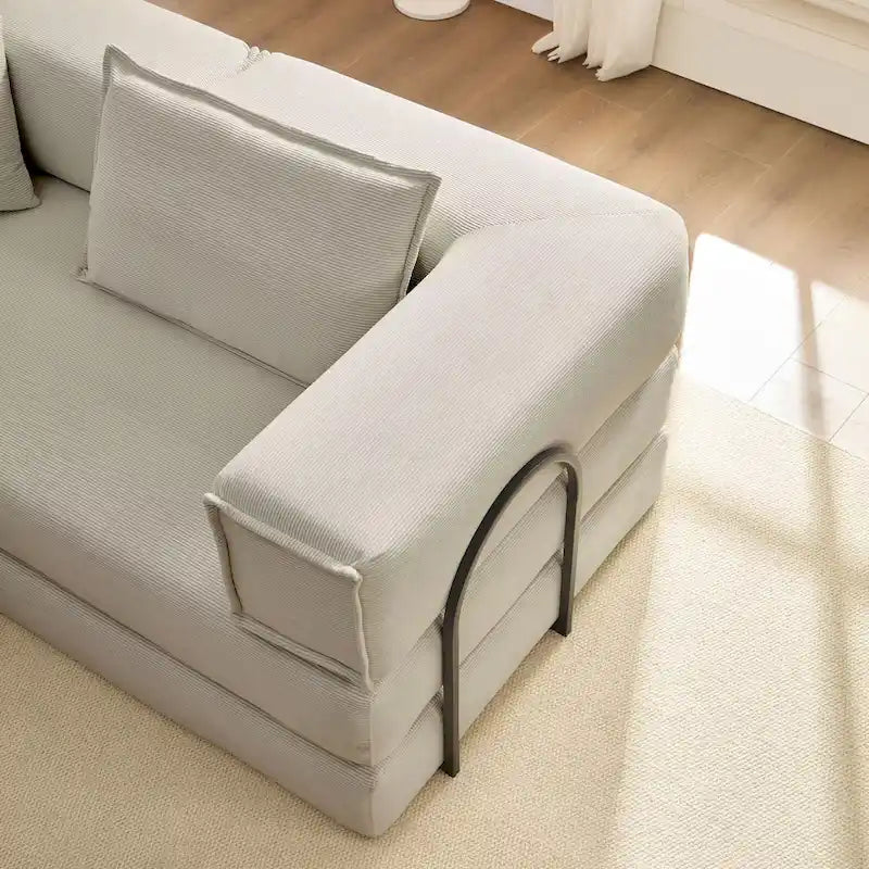 118.2 Oversized Upholstered Sectional Sofa, DIY Corduroy Sofa
