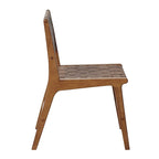 Faux Leather Woven Backrest Dining Chair Side Chair Set of 2