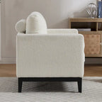 35.4W Modern Reading Chair,Upholstered Accent Chair with Pillows and Wood Legs