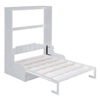 White Modern Queen Murphy Bed with Cushion
