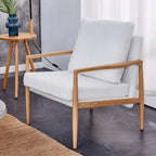 White 28.74 Upholstered Arm Chair with Metal Frame