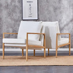 White 28.74 Upholstered Arm Chair with Metal Frame
