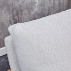 White 28.74 Upholstered Arm Chair with Metal Frame