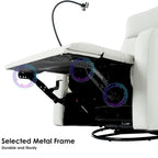 Electric Power Recliner Chair with 270 Swivel, USB Ports and Adjustable Footrest for Living Room & Nursery