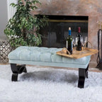 Scarlette Tufted Velvet Ottoman Bench by 