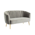Contemporary Velvet Microfiber Tufted Love Seat