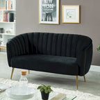 Contemporary Velvet Microfiber Tufted Love Seat