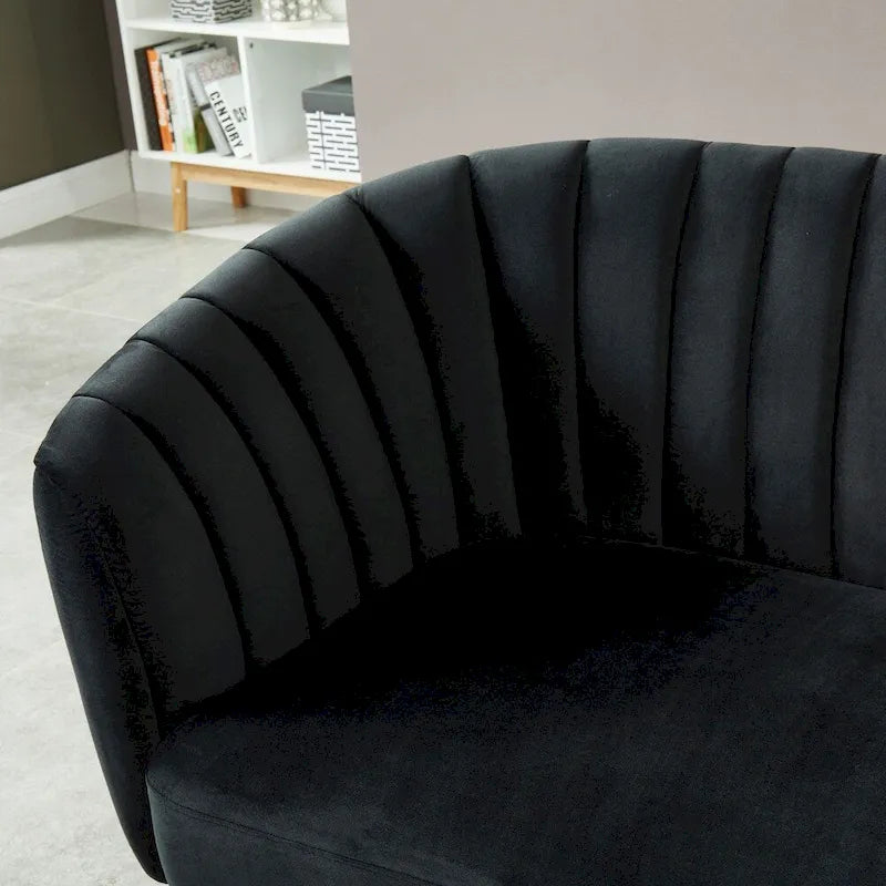 Contemporary Velvet Microfiber Tufted Love Seat