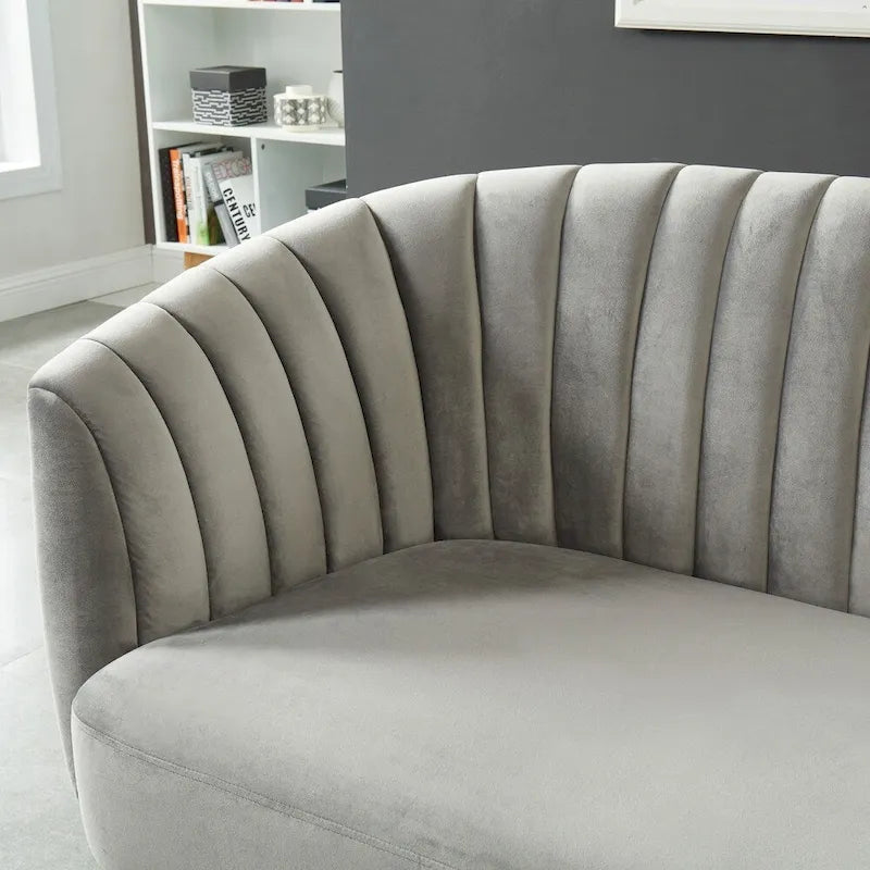 Contemporary Velvet Microfiber Tufted Love Seat