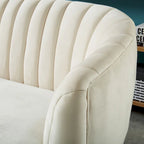 Contemporary Velvet Microfiber Tufted Love Seat