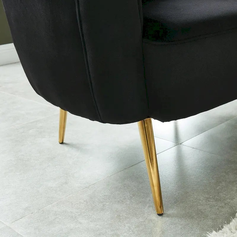 Contemporary Velvet Microfiber Tufted Love Seat