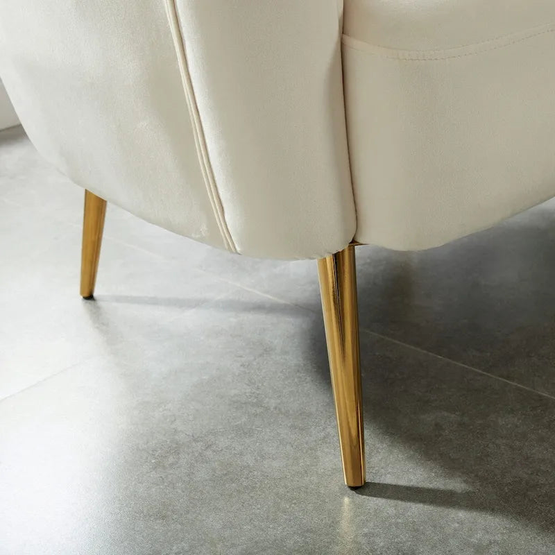 Contemporary Velvet Microfiber Tufted Love Seat