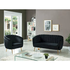 Contemporary Velvet Microfiber Tufted Love Seat