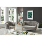 Contemporary Velvet Microfiber Tufted Love Seat