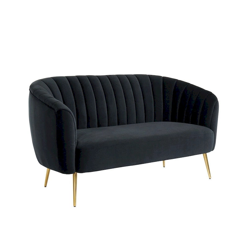 Contemporary Velvet Microfiber Tufted Love Seat