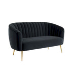 Contemporary Velvet Microfiber Tufted Love Seat