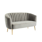 Contemporary Velvet Microfiber Tufted Love Seat