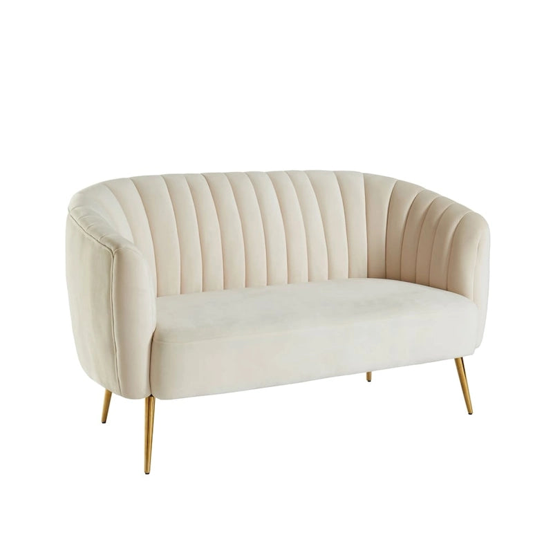Contemporary Velvet Microfiber Tufted Love Seat