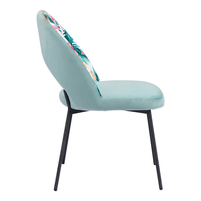 Dining Chair (Set of 2) Multicolor Print & Green - 54 x 84