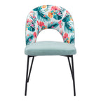 Dining Chair (Set of 2) Multicolor Print & Green - 54 x 84