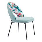 Dining Chair (Set of 2) Multicolor Print & Green - 54 x 84