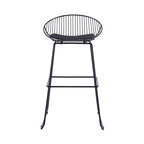 Iron Wire Bar Stools with PU Leather Seat Pad, Set of 2