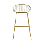 Iron Wire Bar Stools with PU Leather Seat Pad, Set of 2