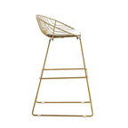 Iron Wire Bar Stools with PU Leather Seat Pad, Set of 2