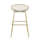 Iron Wire Bar Stools with PU Leather Seat Pad, Set of 2