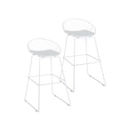 Iron Wire Bar Stools with PU Leather Seat Pad, Set of 2
