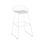 Iron Wire Bar Stools with PU Leather Seat Pad, Set of 2