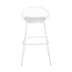 Iron Wire Bar Stools with PU Leather Seat Pad, Set of 2