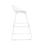 Iron Wire Bar Stools with PU Leather Seat Pad, Set of 2