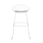 Iron Wire Bar Stools with PU Leather Seat Pad, Set of 2