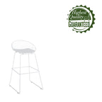Iron Wire Bar Stools with PU Leather Seat Pad, Set of 2