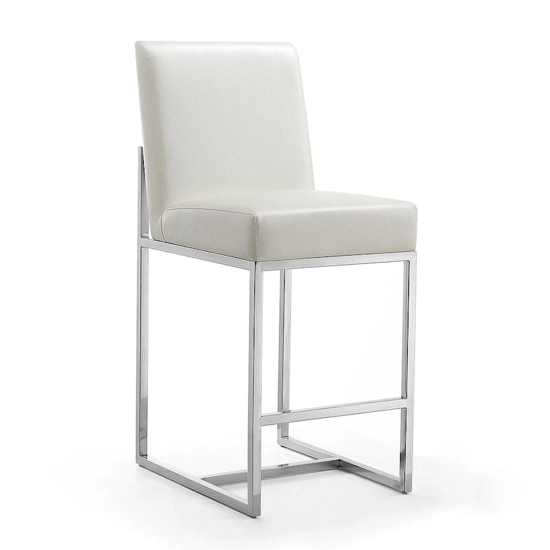  Element 37.2 in. Chrome Stainless Steel Counter Height Bar Stool