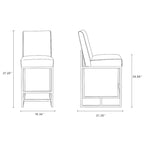 37.2 in. Chrome Stainless Steel Counter Height Bar Stool