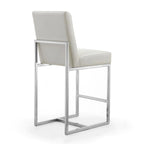 37.2 in. Chrome Stainless Steel Counter Height Bar Stool