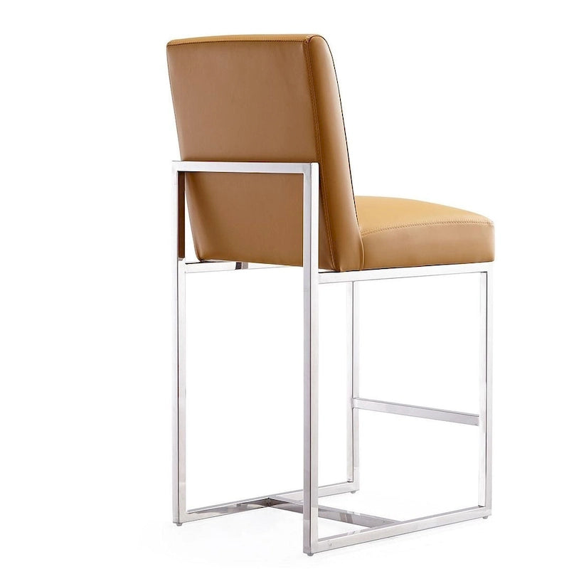 37.2 in. Chrome Stainless Steel Counter Height Bar Stool